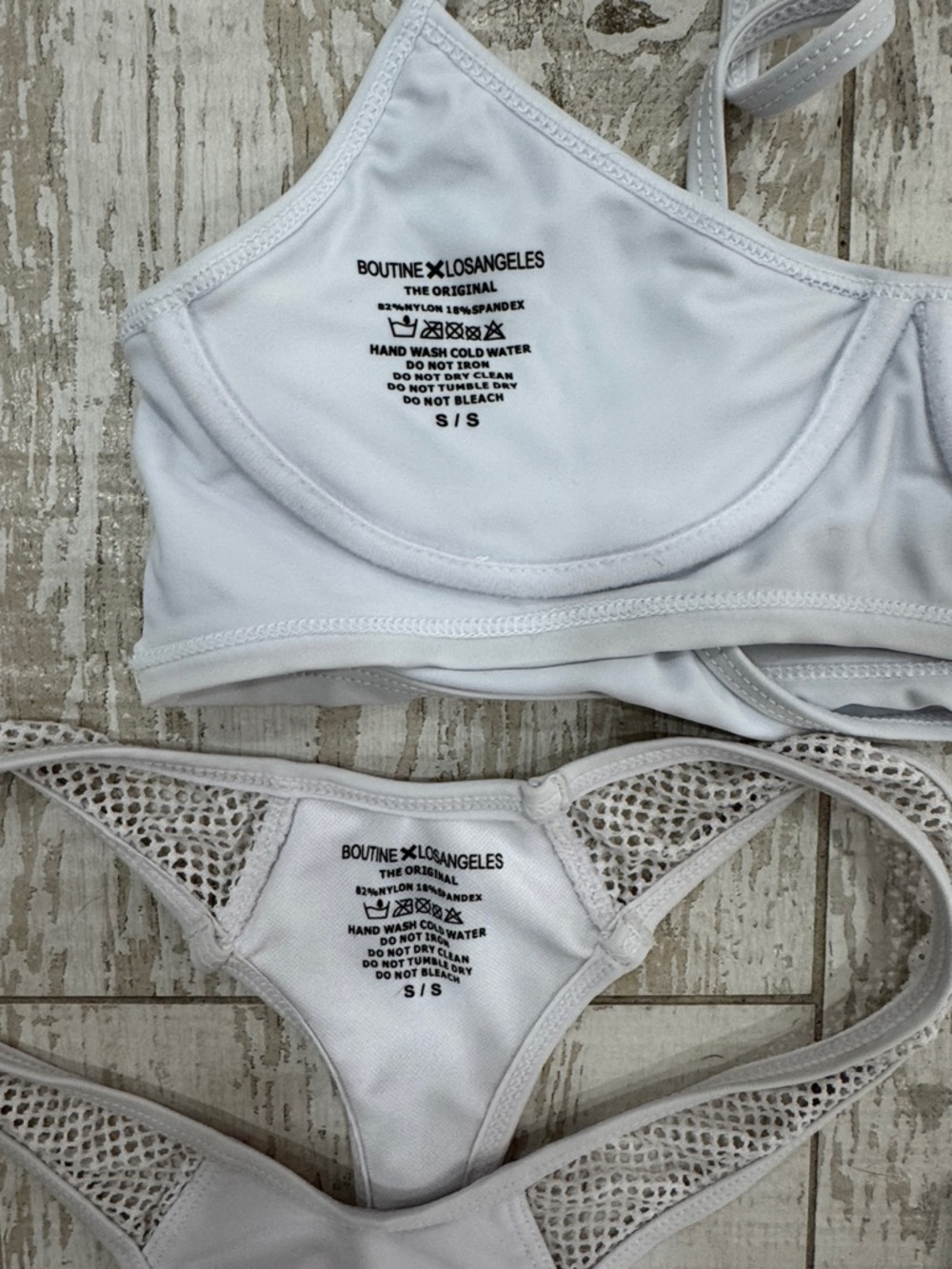 3pc Boutine LA White Mesh Bikini Set - Picture 2 of 3